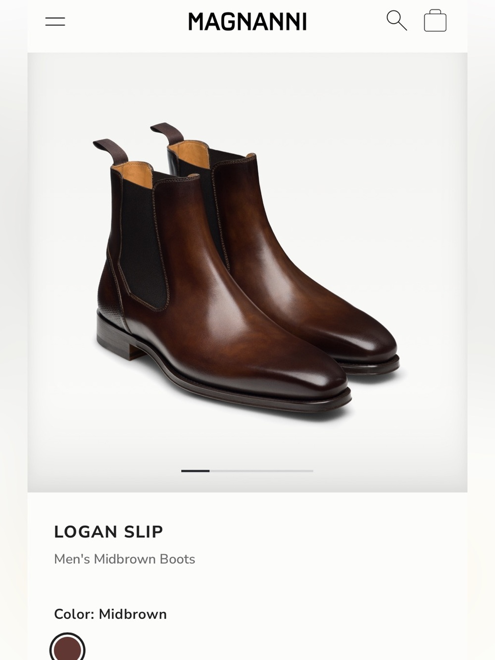 MAGNANNI LOGAN SLIP
Men's Midbrown Boots size 10 
Color: Midbrown